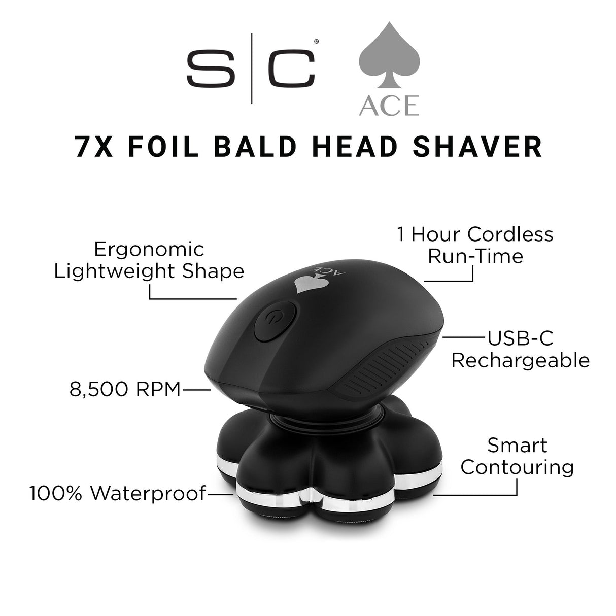 S|C Ace Bald Head Cordless Shaver