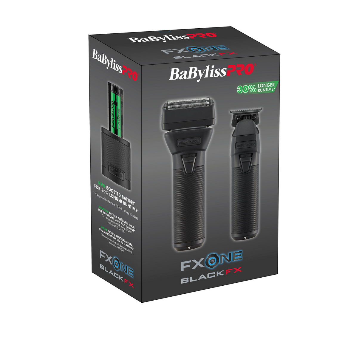 BabylissPro FXONE Limited Edition BlackFX Trimmer + Double Foil Shaver With High Capacity Battery Set