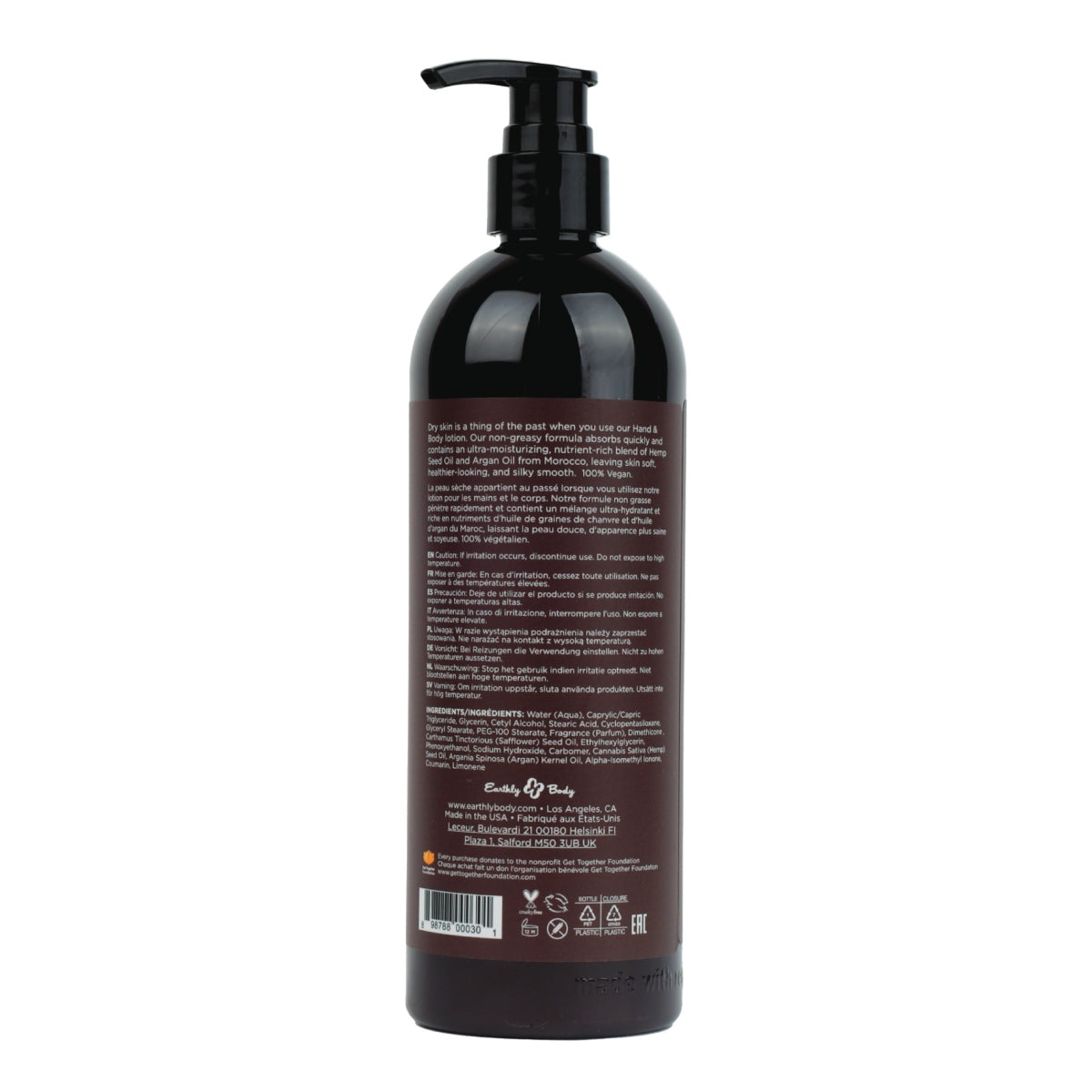 Earthly Body Hemp Seed Hand & Body Lotion Skinny Dip 16OZ