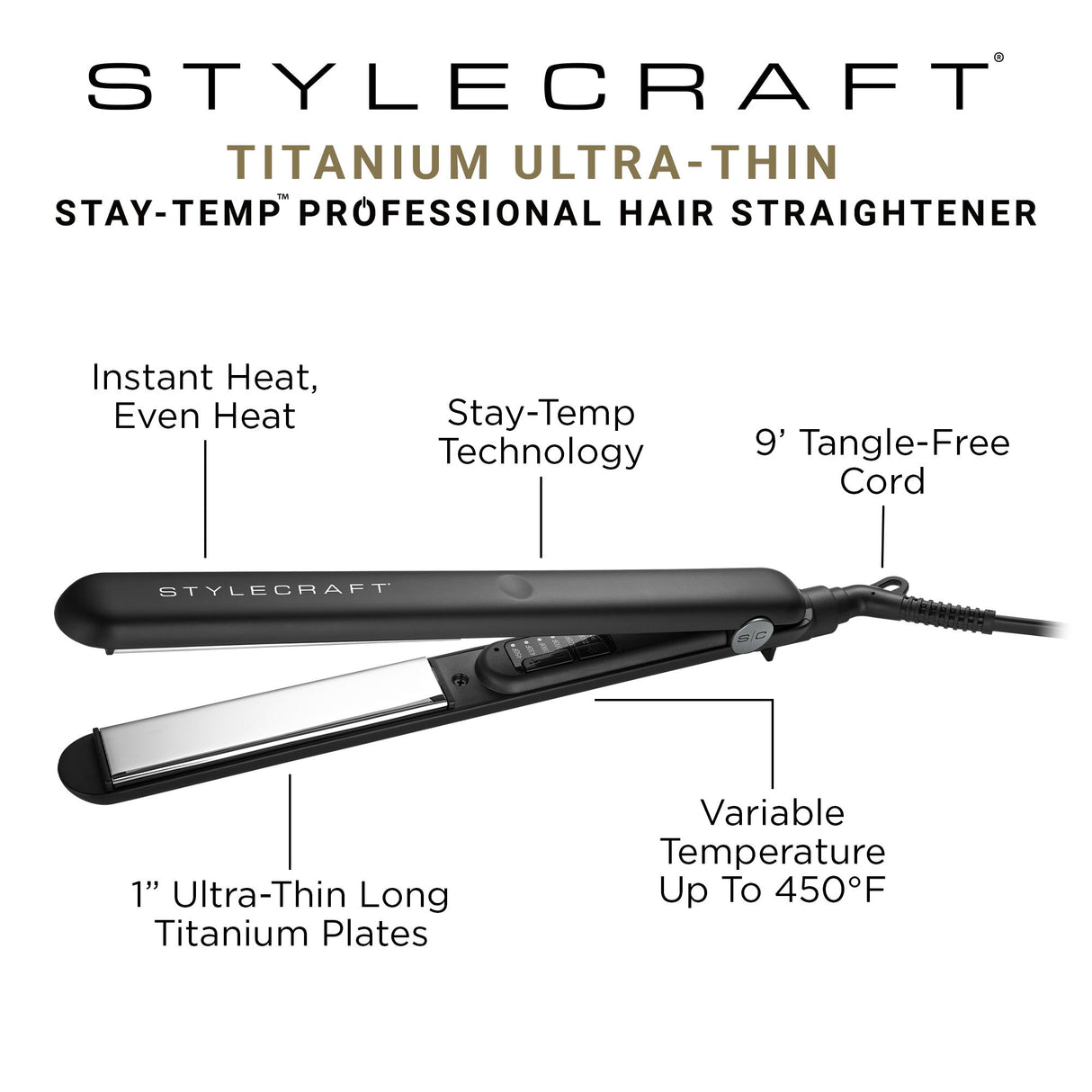 Stylecraft Stay-Temp 1" Flat Iron