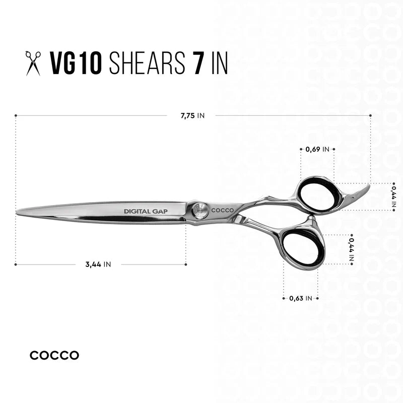 Cocco 7" Cutting Shear and 6" Thinning Shear (Left Hand Set)