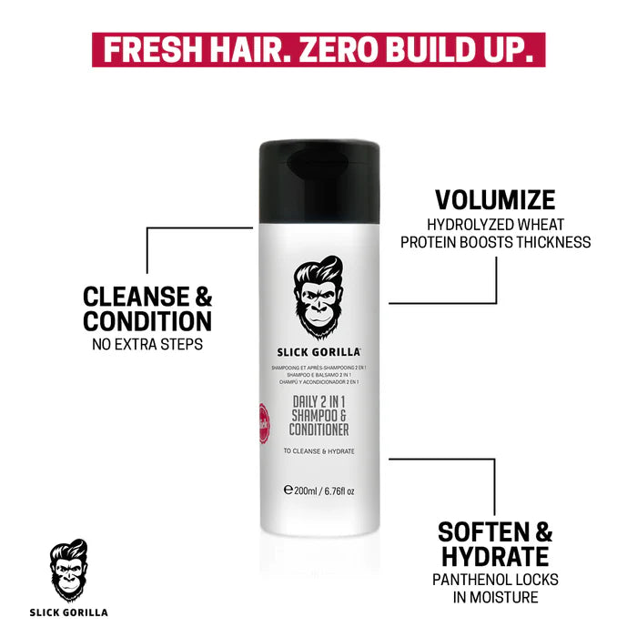 Slick Gorilla Daily 2 in 1 Shampoo & Conditioner 200ML