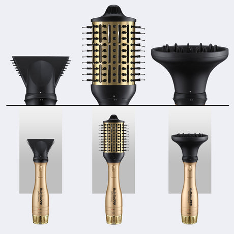 BabylissPro Nano Titanium Detachable 3-in-1 Hot Air Brush & Dryer - Metalix Limited Edition