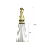 Black Ice Premium Stylish Long Trapezoid Metal Pick Comb