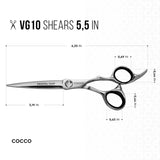 Cocco VG10 5.5" Cutting Shear and 6" Thinning Shear (Right Hand Set)