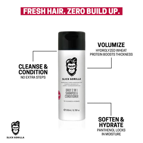 Slick Gorilla Daily 2 in 1 Shampoo & Conditioner 200ML