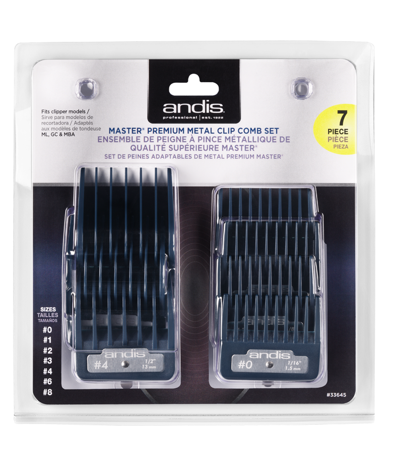 Andis Master Premium Metal Clip Comb Set - Empire Barber Supply