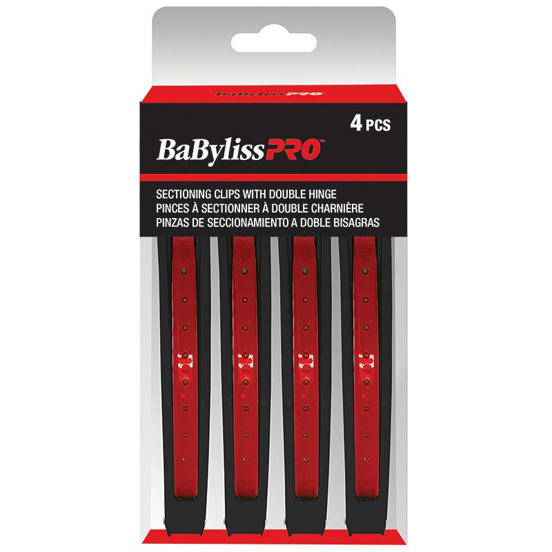 BabylissPro Double Hinge Hair Clips (4 pack)