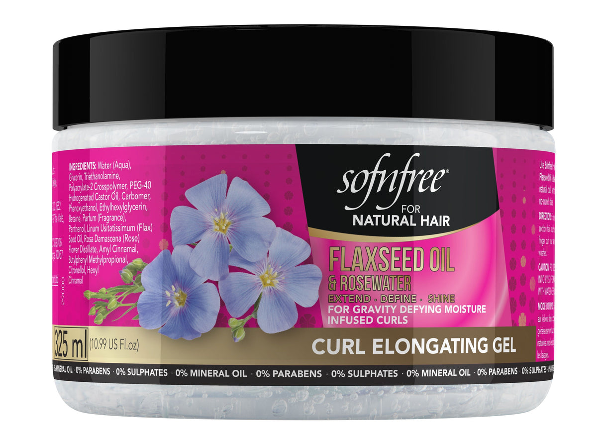 Sofn'free Flaxseed Oil & Rosewater Curl Elongating Gel 325ml