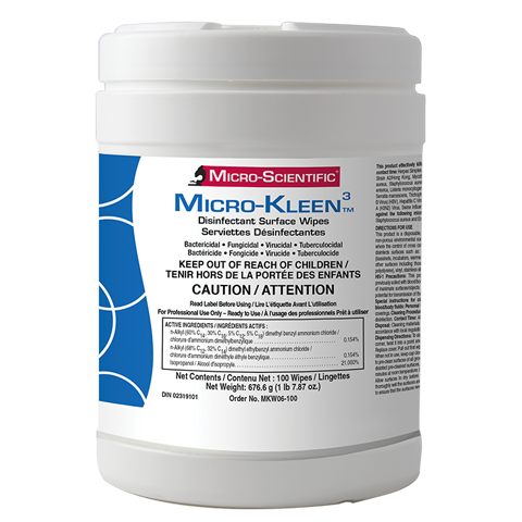 Micro-Kleen3 Disinfecting Virucidal Wipes