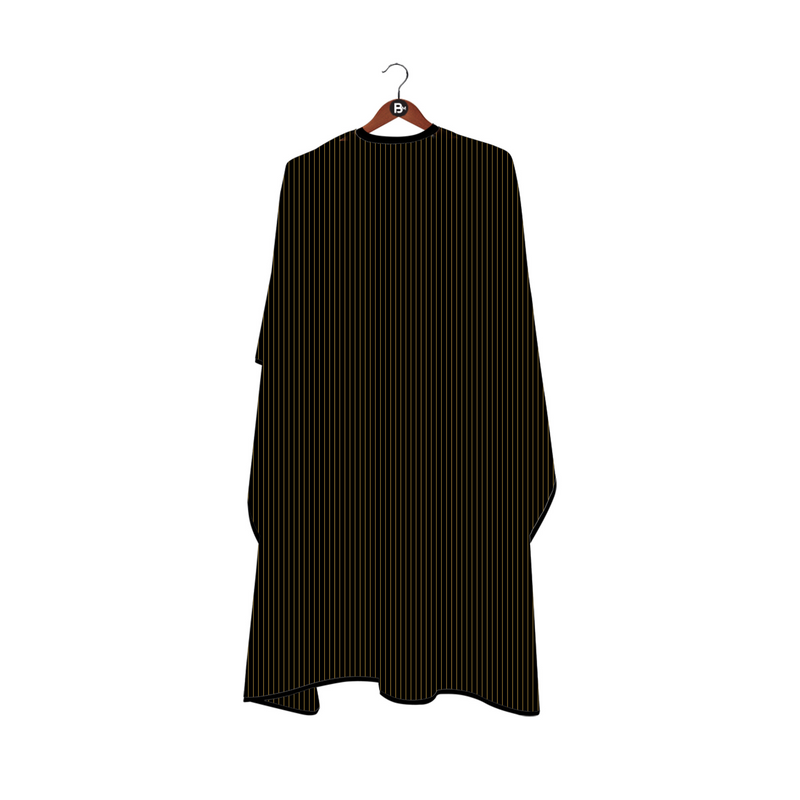 Barber Mood Black W/ Gold Pinstripes Cape