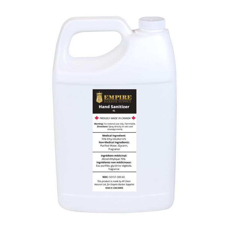 70% Alcohol Hand Sanitizer 1 Gallon (4L) - Empire Barber Supply