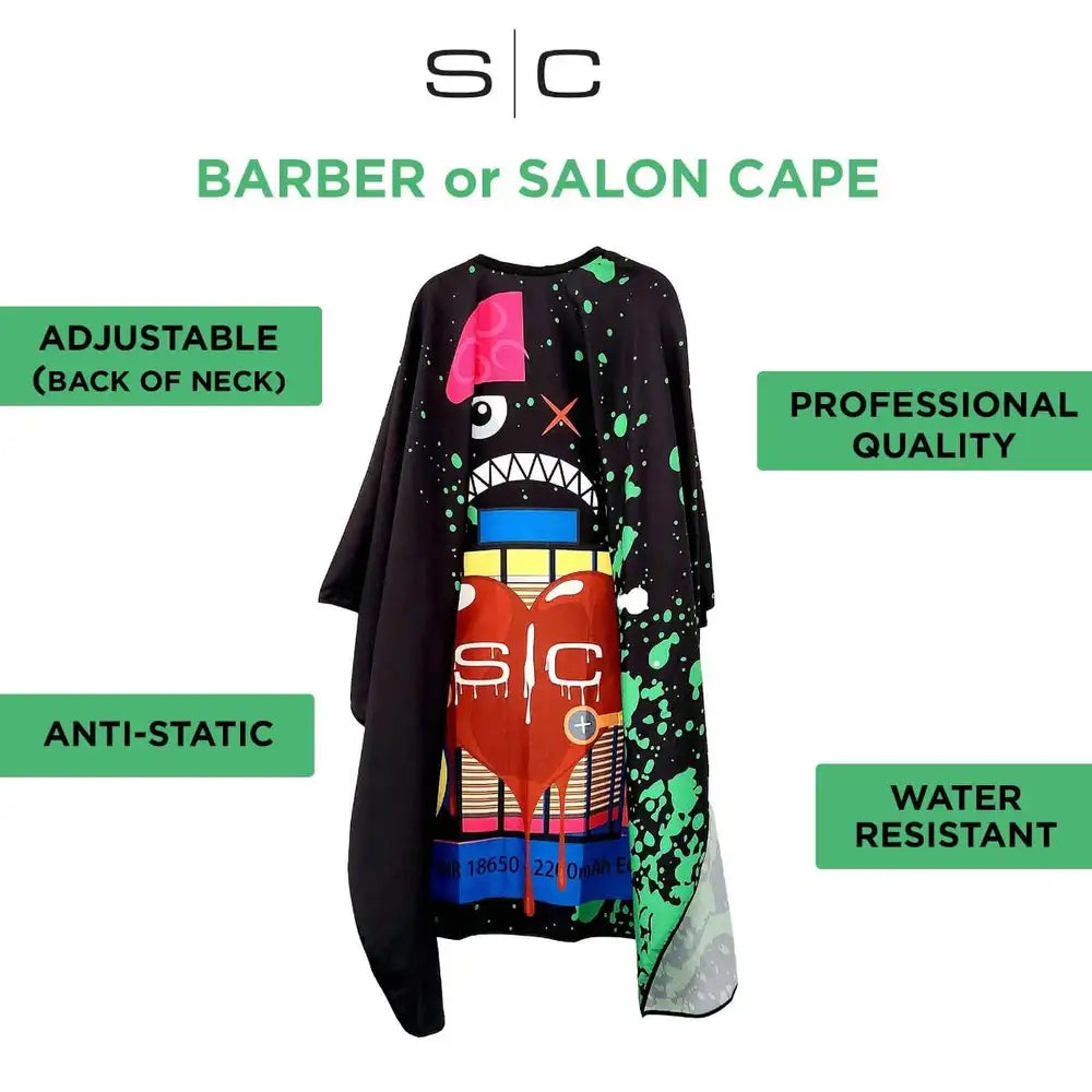 S|C Radioactive Green Barber and Stylist Cape