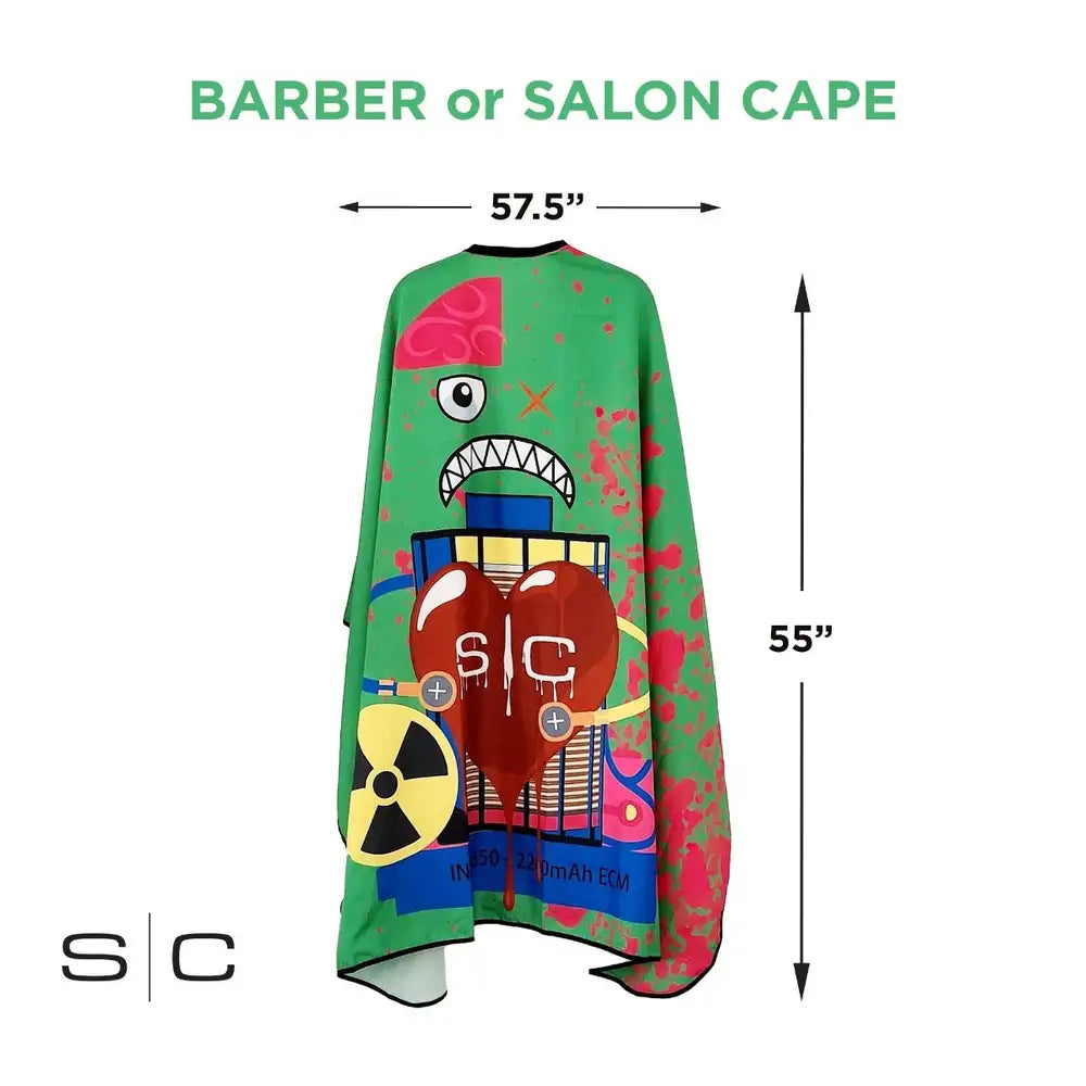 S|C Radioactive Green Barber and Stylist Cape